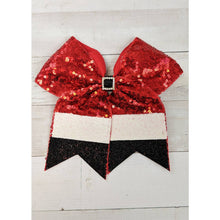 Load image into Gallery viewer, Santa Sequin Cheer Bow