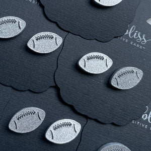 Dixie Bliss Silver Football Earrings