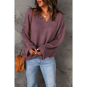 Lola Waffle Knit Loose Long Sleeve