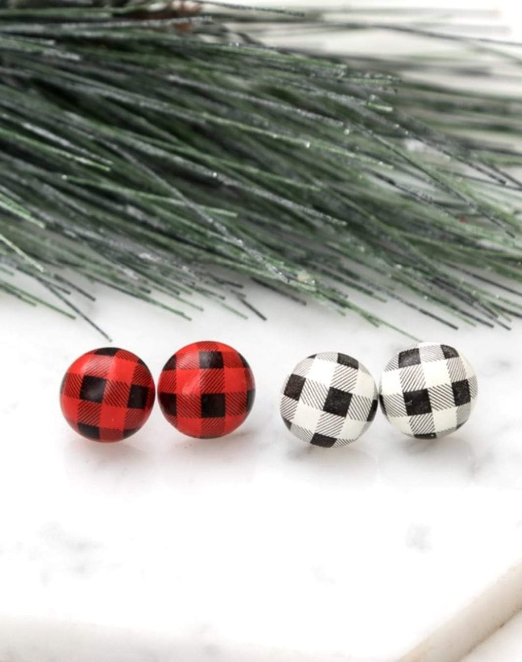 Buffalo Plaid Stud Earrings