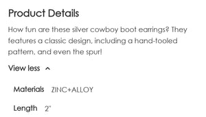 Boot Charm Earrings