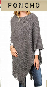 Soft Grey Poncho