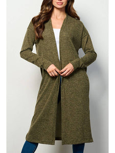 Olive Brushed Cardigan