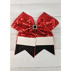 Santa Sequin Cheer Bow