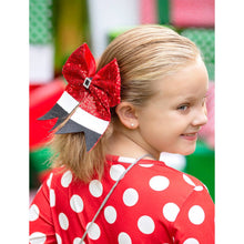 Load image into Gallery viewer, Santa Sequin Cheer Bow
