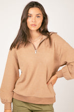 Load image into Gallery viewer, Half Zipped Mocha Henley
