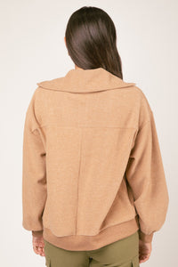 Half Zipped Mocha Henley