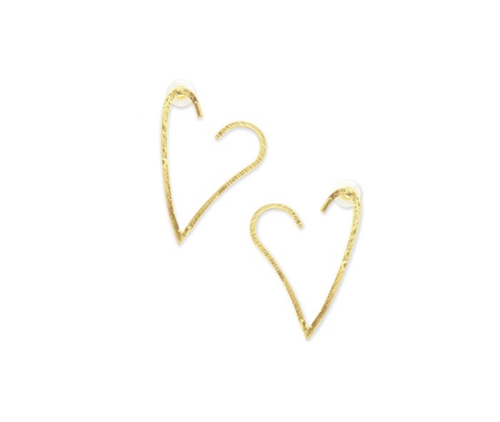 Open Hoop Heart Earrings