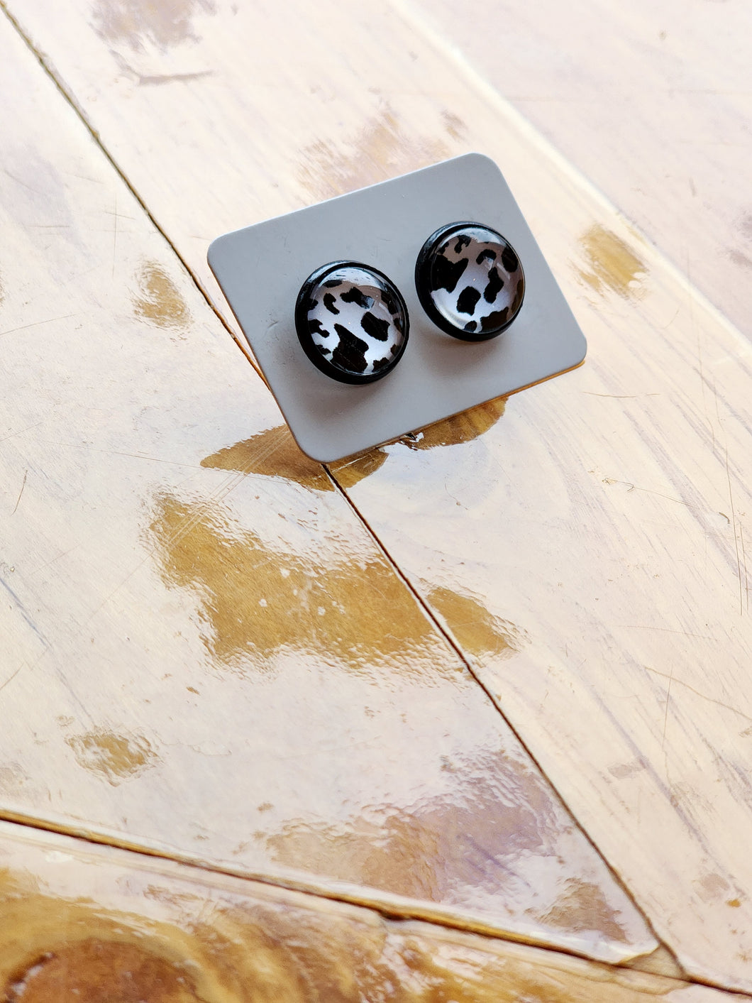 Cow Print Studs