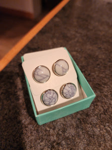 Gray Marbled Stud Earrings!