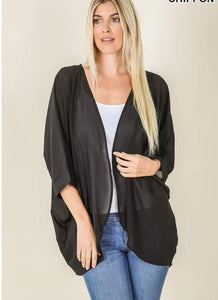 Black Chiffon Kimono